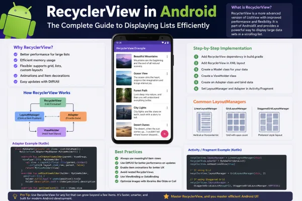 RecyclerView in Android: The Complete Guide to Displaying Lists Efficiently